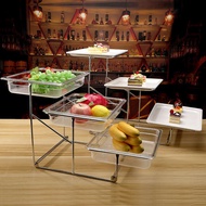 desert tray dessert table display set Rak makanan ringan tiga lapisan gaya Eropah rak kek dulang pel