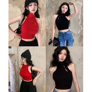 Msia Ready Stock🔥T2313 CNY Turtleneck Cheongsam Halter Crop Top Bralette Top