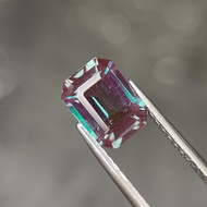 2 Ctw Lab Grown Alexandrite Color Change (Czochralski) Emerald Cut w/ inclusions 8.5 x 6.3 (mm)