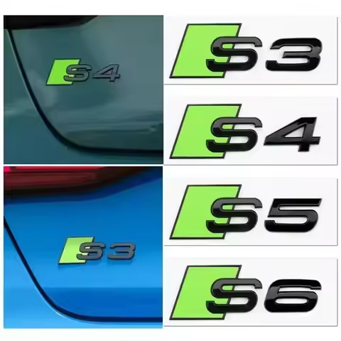 Audi New Car Body Rear Trunk ABS Badge Green S3 S4 S5 S6 S7 S8 Emblem Sticker Decor Accessories for 