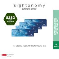 [sightonomy]  $282 Voucher For 4 Boxes of Bausch and Lomb ULTRA One Day Daily Disposable Contact Lenses