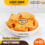 Kripik Pangsit Bawang Pedas Balado 200gr Kiloan Murah Renyah Enak / Pangsit Bawang Rasa Pedas Manis 