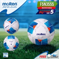 MOLTEN ลูกฟุตบอลหนัง ลูกฟุตบอล หนังพียู Football PU เบอร์ 5 Pk F5N3555 FIFAPRO (1250) แถมฟรี เข็มสู