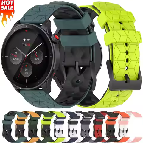 20mm 22mm Football Pattern Silicone Strap For Garmin Forerunner 55 165 265 965 255 955 Wristband For