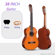TVCOMO กีต้าร์ โปร่ง Guitar 38นิ้ว เสียงดี กีตาร์ที่ทำจากไม้ พกพาสะดวก Music ลูกบิดเหล็ก มือใหม่ฝึกก