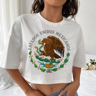 Mexico top tees female anime 80s Comfortable kawaii shirt harajuku 80s Breathable Pop Culture Grunge