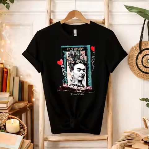 I Am My Own Muse Frida Kahlo Collage T-Shirt Feminist Mexican Artist Graphic Tee Art Lover Gift for 