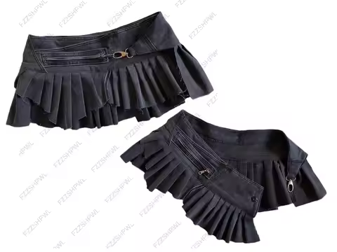 Y2K retro tomboy punk workwear style fitted short skirt streetwear high street fashion aesthetics hi