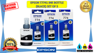 Epson 774 Pigment Black Ink Bottle (T7741) Set of 3