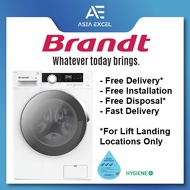 BRANDT WFB104QWA 10KG INVERTER WHITE FRONT LOAD WASHING MACHINE