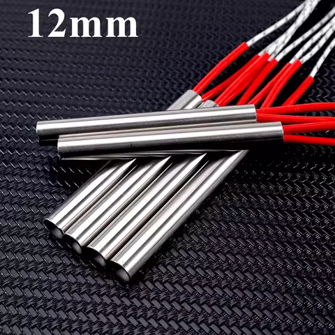 5pcs 220V 12mm Dia. Electric Cartridge Heater 12x60 10x20 12x100 12x120 12x150 12x200mm Stainless St