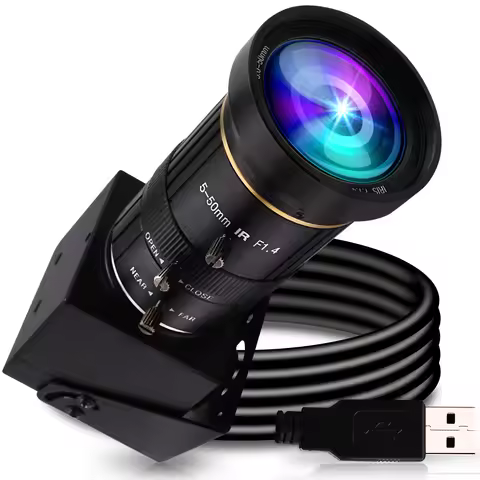 ELP 48MP 4K Webcam 8000x6000 IMX586 UVC Mini USB Camera with Varifocus CS Lens For Microscope ,Image
