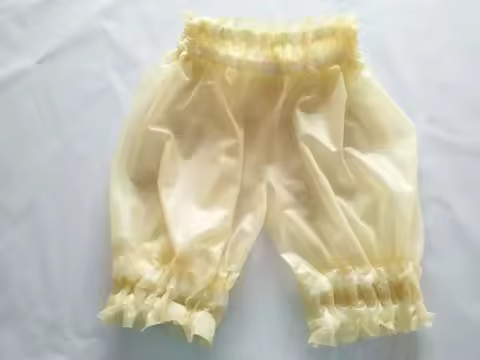 Latex Pants Rubber Fetish Transparent Loose Pleated Swim Club Shorts 0.4mm S-XXL