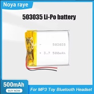 503035 3.7V500mAh Lithium Polymer Battery Volt Li Po Ion Lipo Rechargeable Battery for Dvd GPS Navig