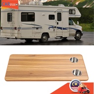 Fesjoy Rectangular 31.5x15.75in RV Table Top  Solid Wood Panel with 2 Cup Holders for Motorhome Yach