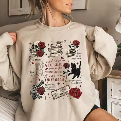 Run Little Mouse Haunting Adeline Dark Romance Book Hoodie Spicy Smut Reader Gifts Black Cat Graphic