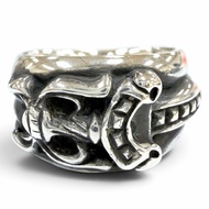 全新☆鉻心 (CHROME HEARTS) 925銀匕首戒指 四行裝飾戒指 銀色 日本尺寸 17.0克 男士戒指 附防塵袋