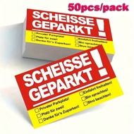 50pcs/Pack German No Parking Sign, Size 8.89 X 5.33 Cm, Glossy, Illegal Parking Warning And Reminder