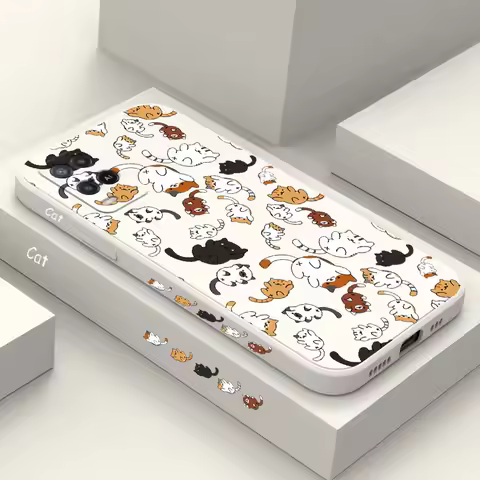 Cat Rolling Phone Case For OPPO A54 A74 A57 A78 A77 A96 A76 A36 A95 A12 A15 A15S A16 A16K A9 A5 2020