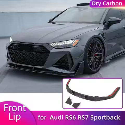 Prepreg Dry Carbon Front Bumper Lip Spoiler for Audi RS6 RS7 Sportback Hatchback 2020-2025 Auto Fron