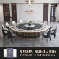 BW88/ Fran Hotel Dining Table Large round Table Electric Dining Table round Table Mild Luxury Marble Stone Plate Dining