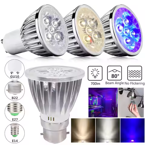 E27 E14 B22 GU10 Recessed LED Light Bulbs High Power Spotlight Bulb 5W=30W Halogen Replacement Lamp 