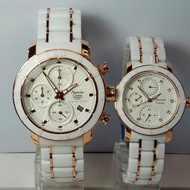 alexandre christie ac 6292 couple white rose gold