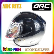 TOPI KELEDAR ARC RITZ 2TONE SILVER SPECIAL COLOUR HELMET (2 TONE SILVER)