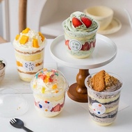 250ml/ 360ml/ 500ml U-shaped mousse cake cup Drink cup Bakery packaging cup网红波波杯慕斯蛋糕杯