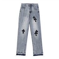 Chrome  hearts 貼皮牛仔褲