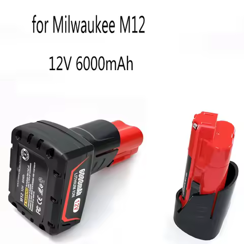 3Ah 6Ah 12V Battery Rechargeable Battery for Milwaukee M12 XC Cordless Tools 48-11-2402 48-11-2411 4