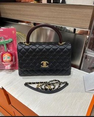 Chanel Coco Handle Medium 荔枝牛皮 100%Authentic ,95%New 💎尖沙咀中港城門市
