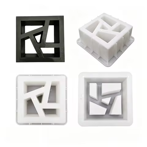 Concrete Breeze Block Mold 20x20x10cm, Reusable ABS Hollow Cement Brick Form for Decorative Wall & G