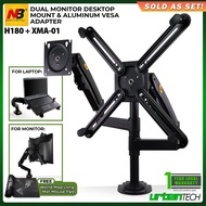 North Bayou NB H180 Dual Monitor Desktop Mount for 22"-32" Monitors with XMA-01 VESA Monitor Adapter