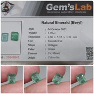 Natural emerald beryl Colombia Minor 11 ct memo GLI zamrud Columbia