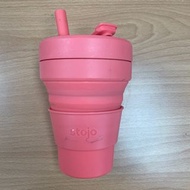 美國紐約 正版 Stojo 24oz 咖啡杯 折疊杯 環保杯 矽膠  露營硅膠 700ml 710ml 二手 伸縮杯