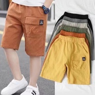 Boys Shorts Summer Cotton Linen Children Korean Version Boys 5-point Pants Cotton Linen Overalls Tee