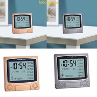 fol Islamic Azan Clock Calendar Prayer Desk Alarm Clock Digital Reminder Alarm Clock