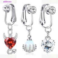 ATC  1Pc Fake Belly Button Ring Fake Clip On Belly Piercing Non Piercing Navel Ring