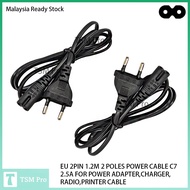 EU 2PIN 1.2M 2 POLES POWER CABLE C7 2.5A FOR POWER ADAPTER,CHARGER,RADIO,PRINTER CABLE