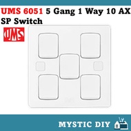 UMS 6051 10AX 5 Gang 1 Way SP Switch