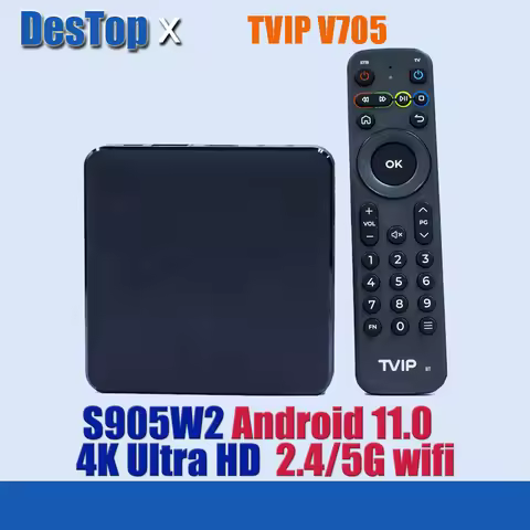 10pcs New TVIP 705 TV Box 4K Android 11.0 tvip v705 Amlogic S905W2 quad core 2.4/5G WIFI H2.65 Smart
