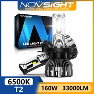 Novsight T2 2PCS White 160W 33000LM LED Car Headlight With lens 9005 HB3 9006 HB4 H4 H7 H11 LED Head