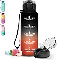 Grsta Water Bottle, 1 5 Litre, Leak-Proof, Water Bottle with Straw, with Time Marking and Lacing, Se