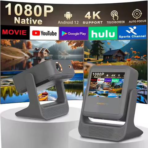 YouTube Netflix 7 Inch Android 12 Projector 180° Rotation Phone Screen Mirroring WiFi BT Gift