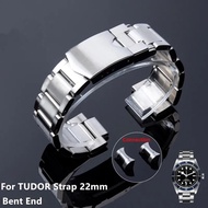 316L Stainless Steel Watchband For Tudor Strap Black Bay 41Mm Pelagos 22Mm Solid Metal Curved End Watch Wristband Essories