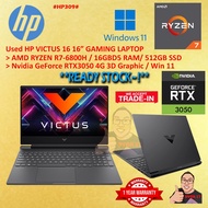 #HP309 USED HP VICTUS 16 AMD RYZEN 7-6800H 16GBD4 512GB SSD Nvidia RTX3050 RTX 3050 4G Gaming Laptop