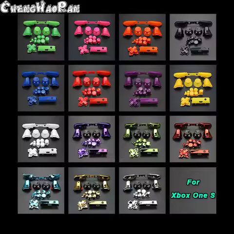 ChengHaoRan 1 set Full Chrome Button Replacement For Xbox One S Dpad ABXY Trigger Grips stick Parts 