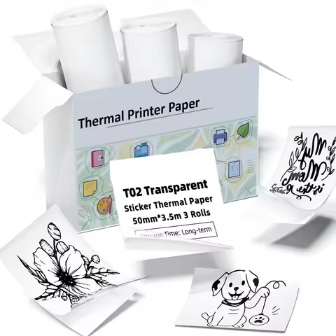 Thermal Paper Transparent Sticker For Phomemo/Memoking M02/T02 Mini Printer for Journal Photo Text N