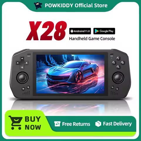 Powkiddy X28 Android 11 Unisoc Tiger T618 5.5 Inch Touch IPS Screen Handheld Retro Game Console Goog